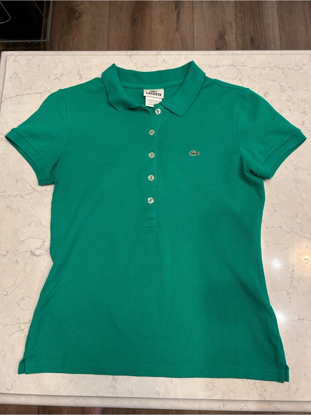 Lacoste Women’s Kelly Green Short Sleeve Polo, size 38